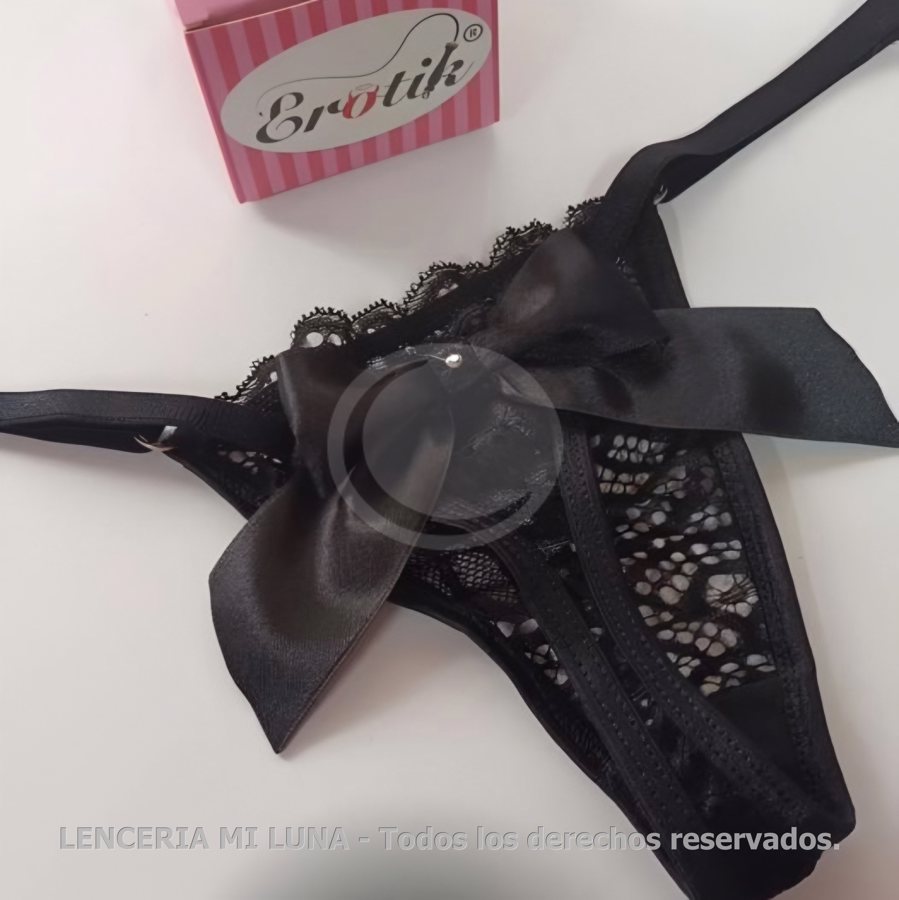 EROTIK 3 - LESS DE PUNTILLA REGULABLE CON MOÑO DE RASO