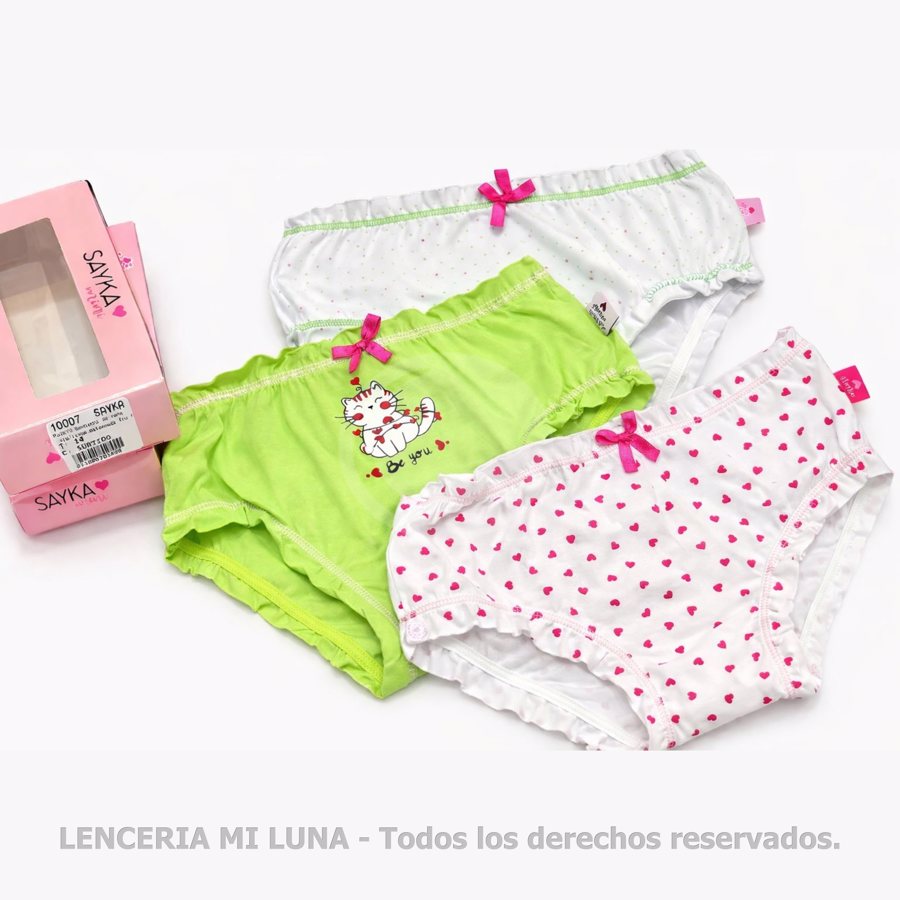 SAYKA Bombacha de nena alg/lyc estampada fru fru