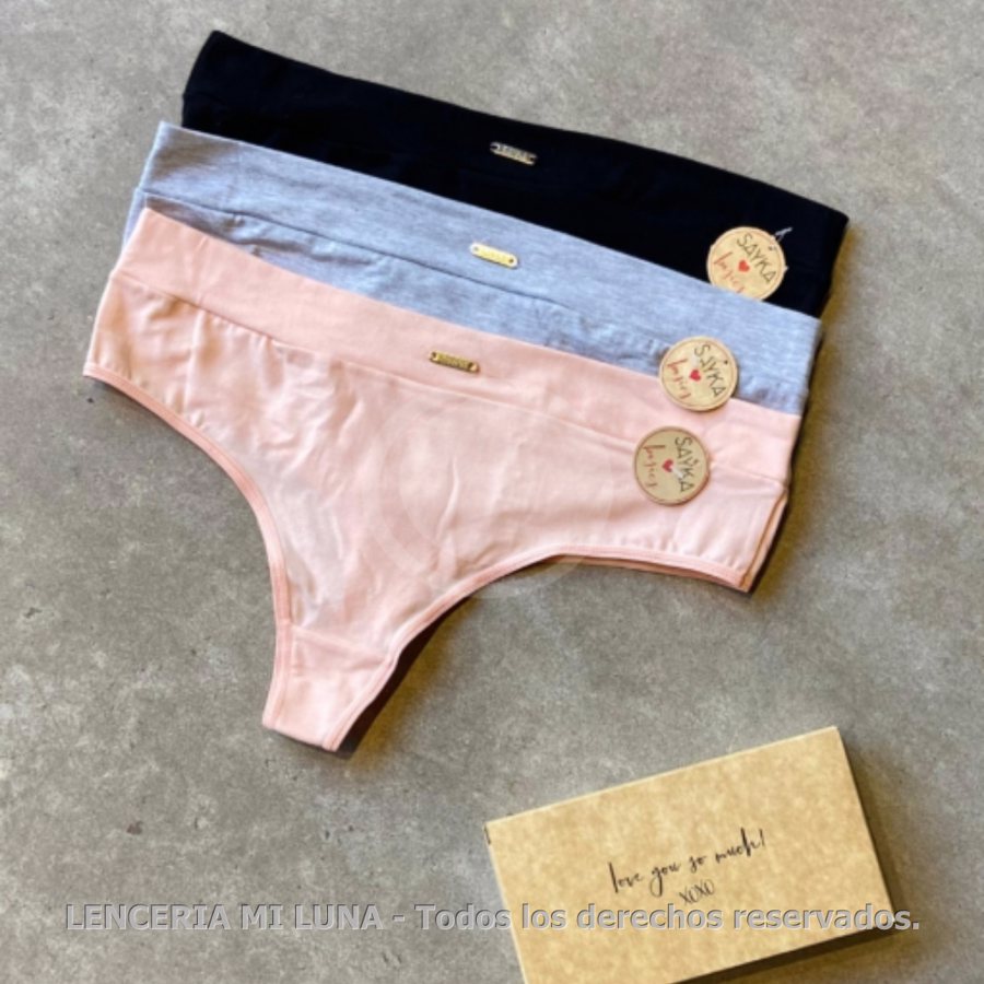 CULOTTE LESS ALG/LYCRA C/CINTURA PACK X3