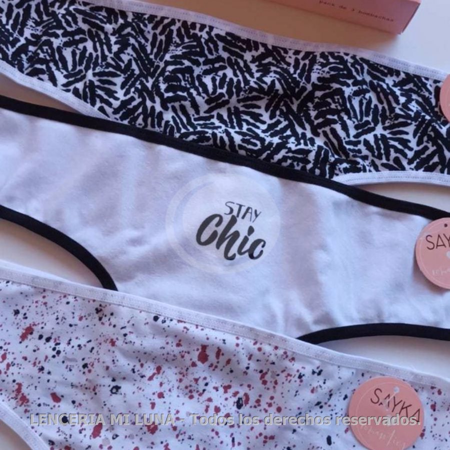 CULOTTE LESS ALG/LYCRA ESTAMPADA PACK X3