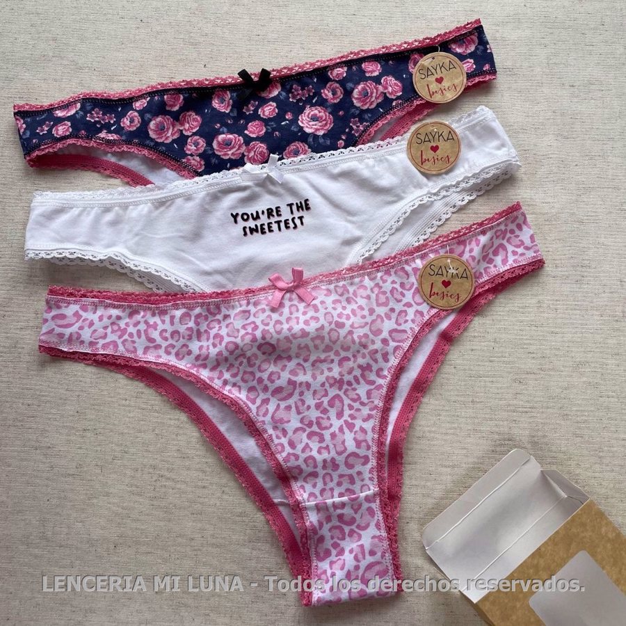 VEDETINA ALG/LYCRA ESTAMPADA PACK X3