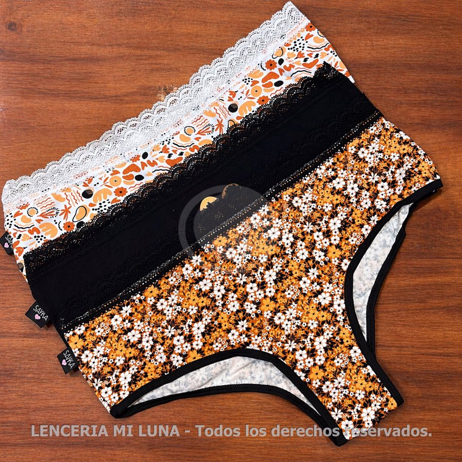 SAYKA Culotte clasico alg/lyc estampada c/puntilla