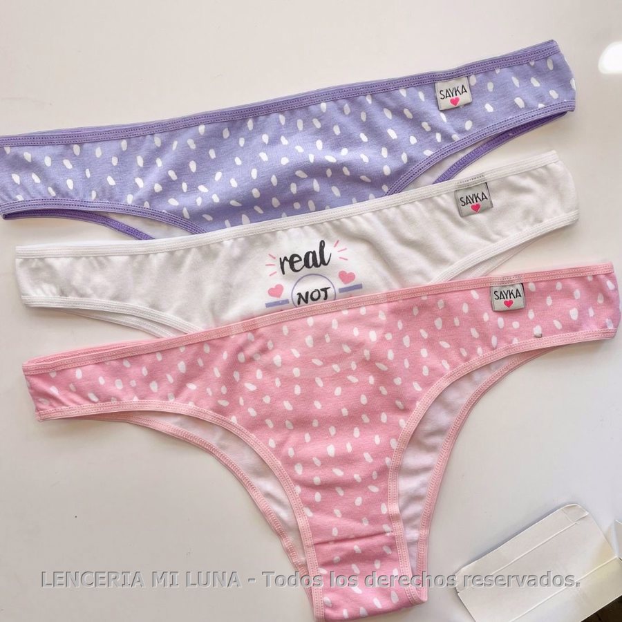 10311 SAYKA - VEDETINA ALG/LYCRA ESTAMPADA PACK X3