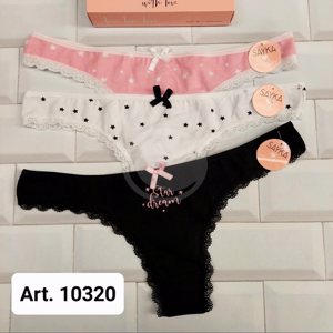 COLALESS ALG/LYCRA ESTAMPADA C/PUNTILLA PACK X3