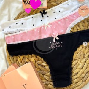 VEDETINA ALG/LYCRA ESTAMPADA C/PUNTILLA PACK X3