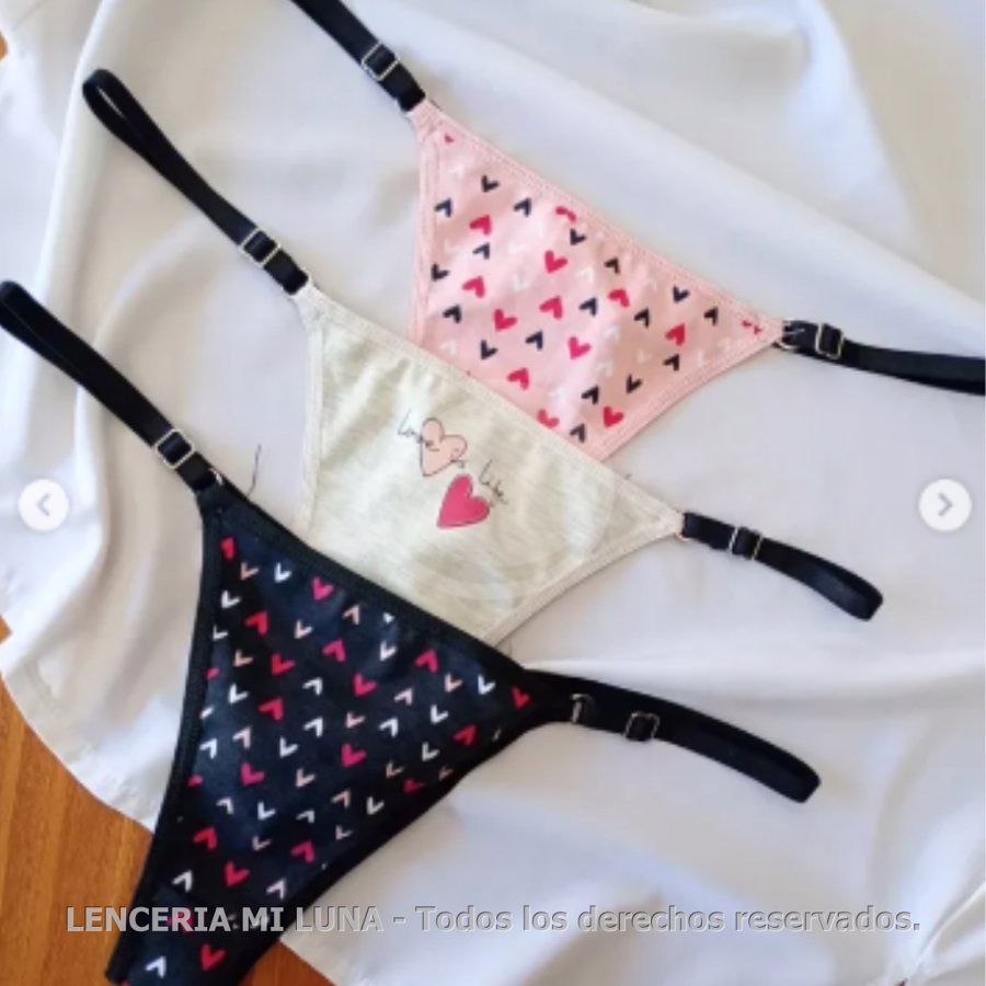COLALESS ALG/LYCRA ESTAMPADO CORAZONESC/BRETEL REGULABLE PACK X3