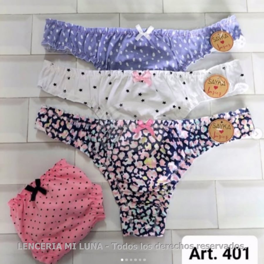 COLALESS ALG/LYCRA ESTAMPADA FRU FRU PACK X3