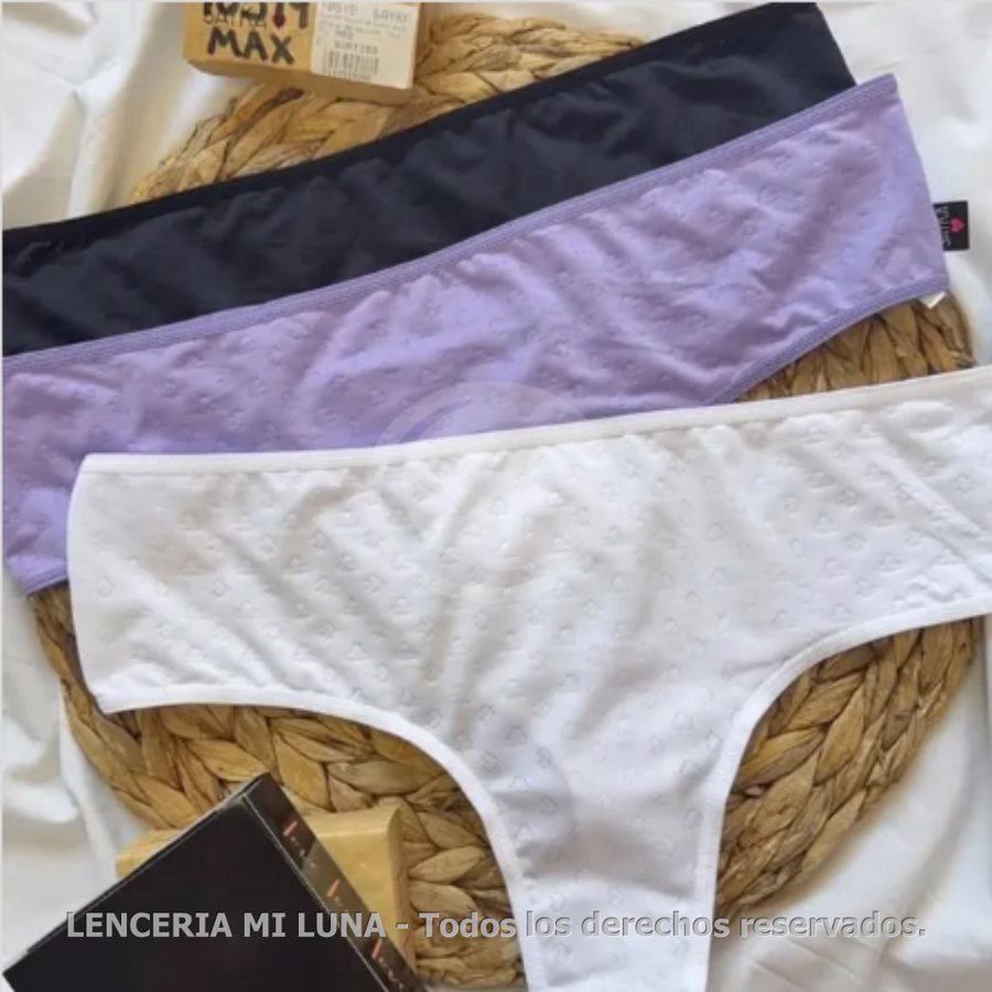 CULOTTE LESS MICROFIBRA DESAGUJADA MAX PACK X3