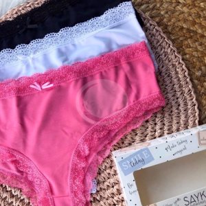 CULOTTE CLASICO MICROFIBRA C/PUNTILLA PACK X3