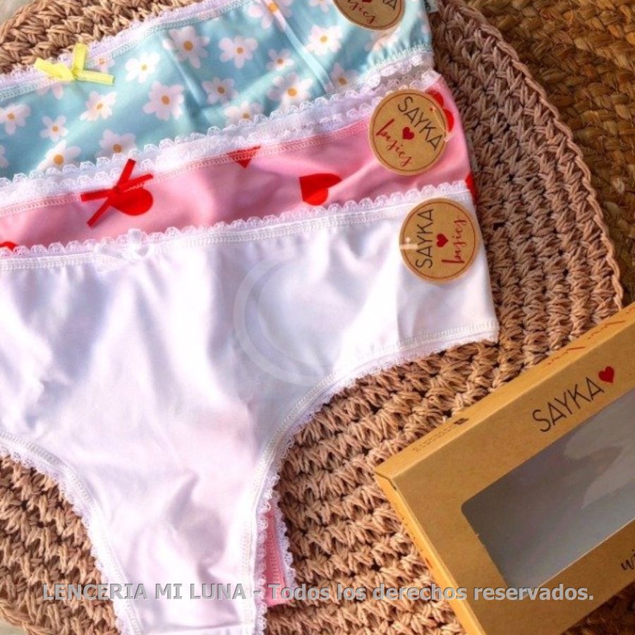CULOTTE LESS MICROFIBRA ESTAMPADA PACK X3