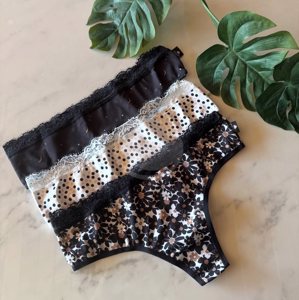 SAYKA Culotte less microfibra estampada c/puntilla