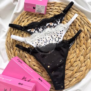 SAYKA Colaless microfibra estampada c/puntilla y bretel regulable