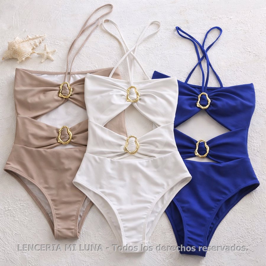 MI LUNA Malla entera straples con apliques - ABARTA DEL TALLE 85 AL 95