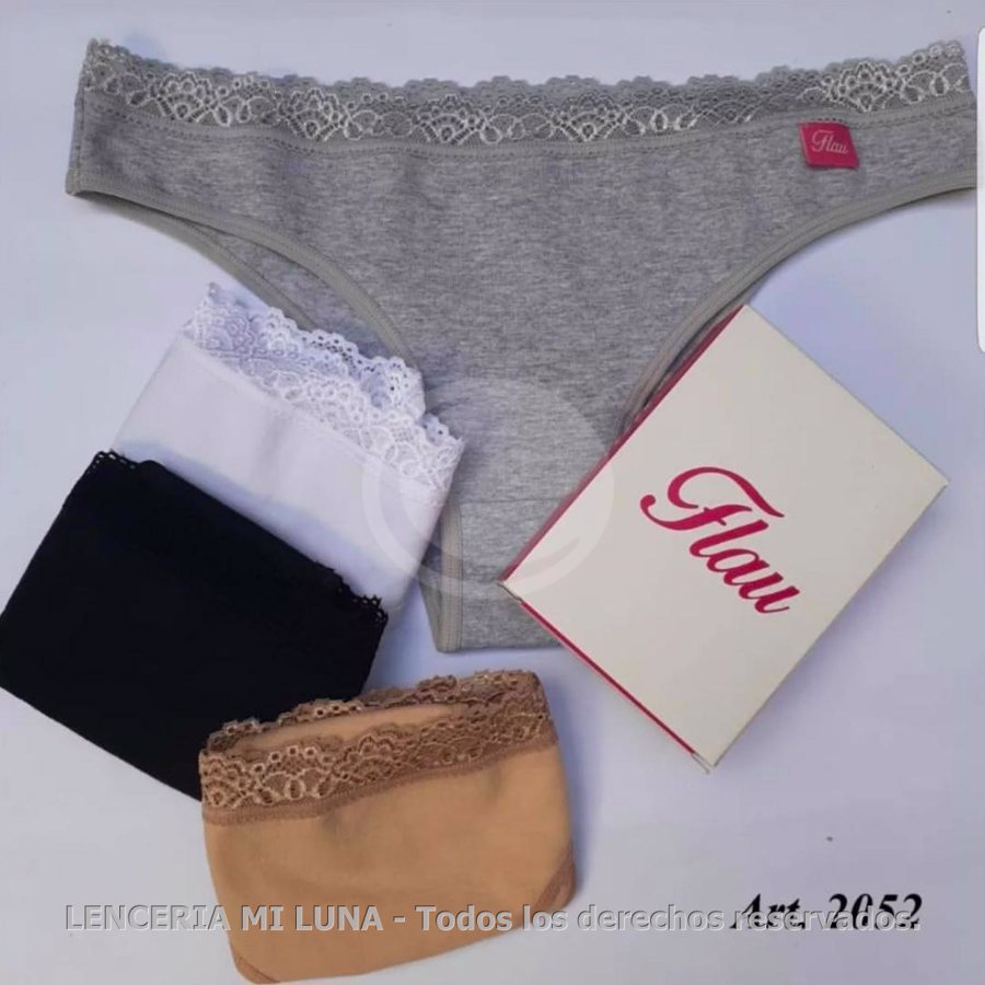 FLAU 2052 - VEDETINA DE ALG Y LYC C/PUNTILLA - COLORES: VARIOS TALLE MAX PACK X3