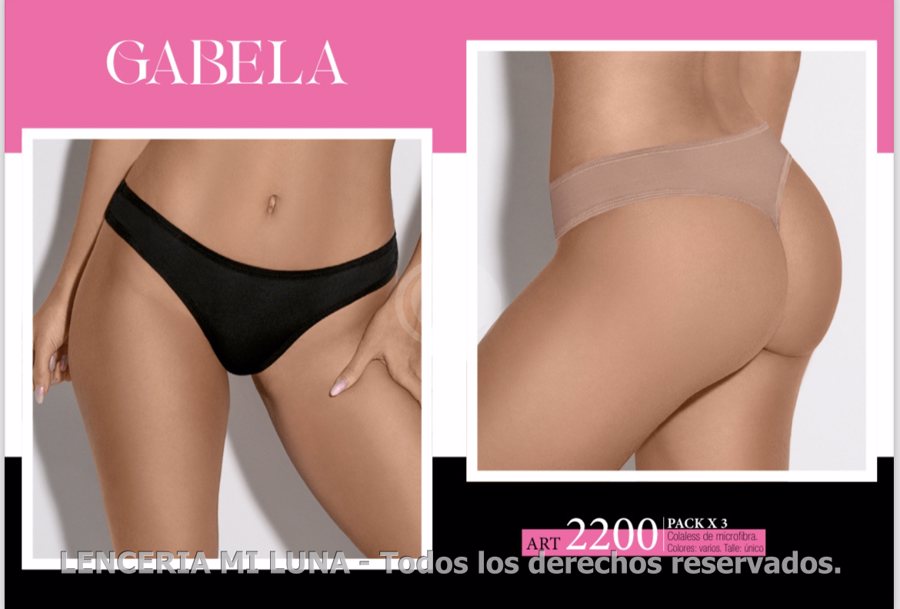 GABELA 2200 - COLALESS DE MICROFIBRA -  COL: VARIOS - PACK X3