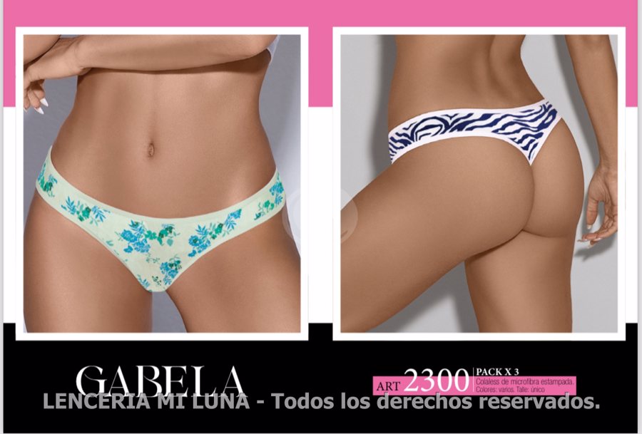 GABELA 2300 - COLALESS DE MICROFIBRA ESTAMPADA - COL: VARIOS - PACK X3