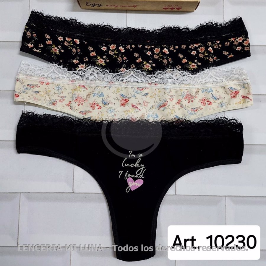 SAYKA DOCENA Colaless alg/lyc estampada c/puntilla