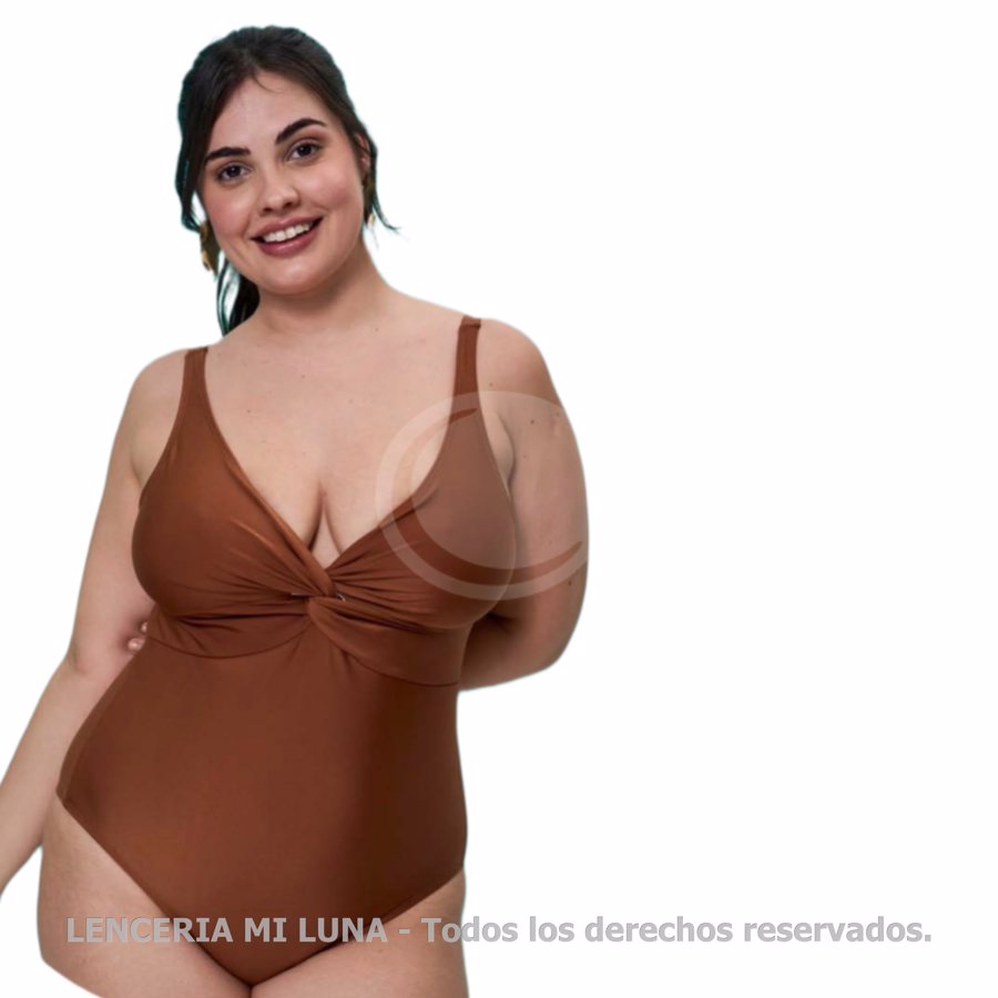 YAMIEL entera lisa con nudo en escote