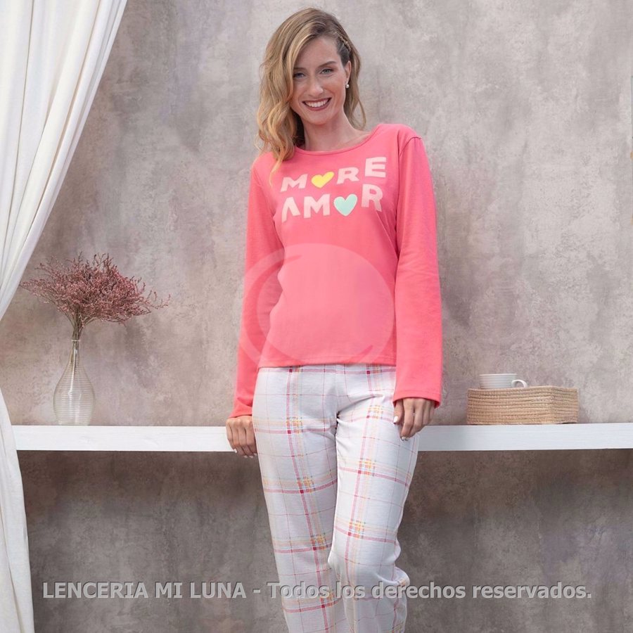 LENCATEX 24315 -  PIJAMA DE JERSEY INVIERNO ESTAMPADO MORE AMOR