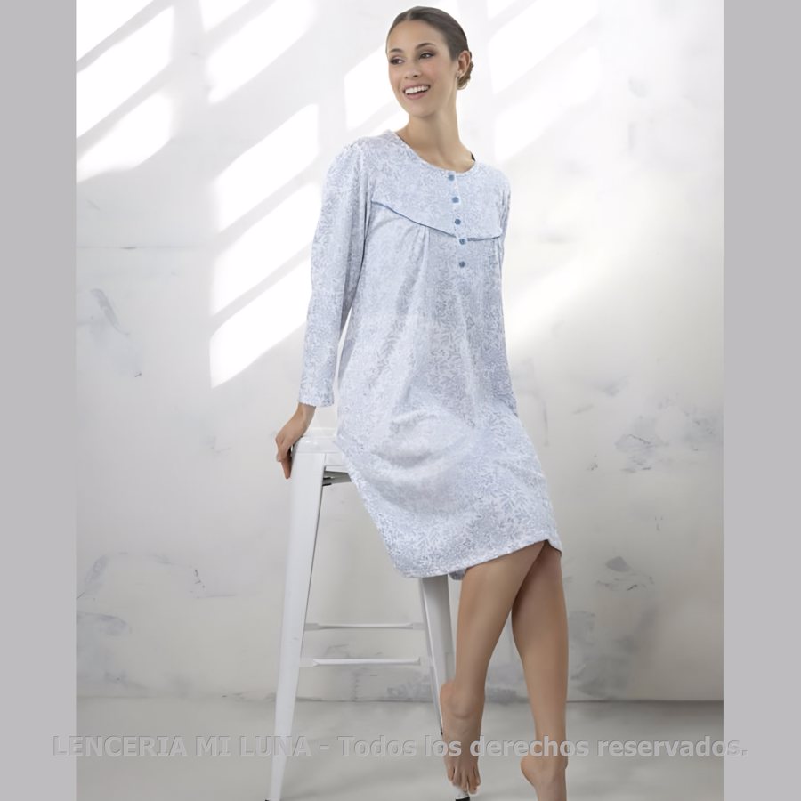 LENCATEX Camisón de jersey con cartera- Línea Floral