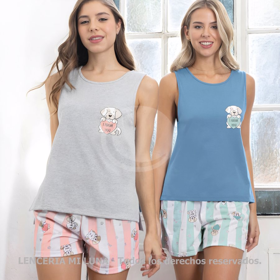 LENCATEX Pijama con casaca de jersey y short sublimado