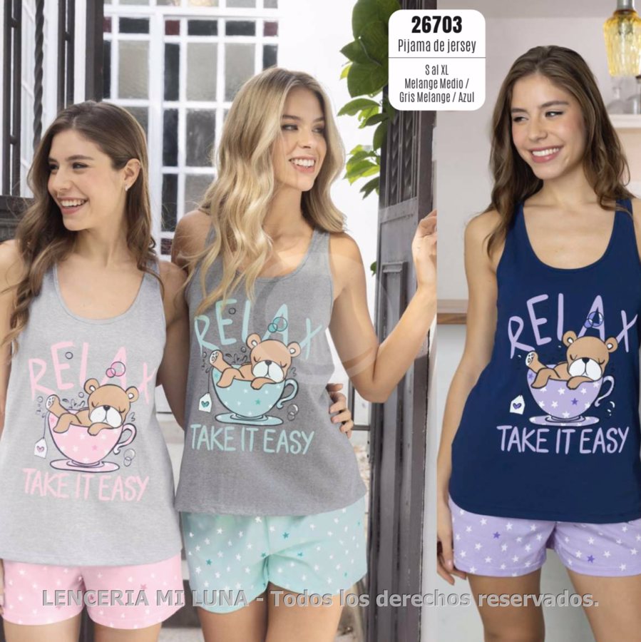 LENCATEX Pijama de jersey - Línea Perezos