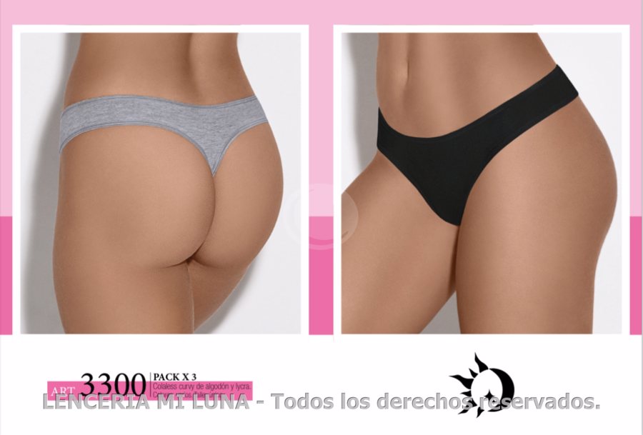 GABELA 3300 - COLALESS DE ALG Y LYC - COL: VARIOS TALLE MAX - PACK X3