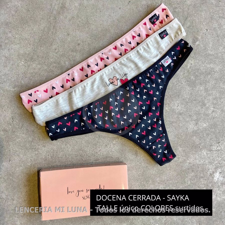 DOCENA COLALESS ALG/LYCRA ESTAMPADO CORAZONES