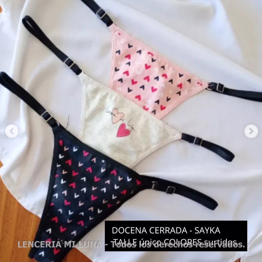 DOCENA COLALESS ALG/LYCRA ESTAMPADO CORAZONESC/BRETEL REGULABLE