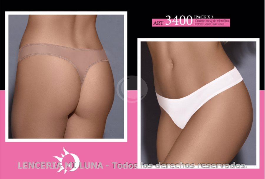 GABELA 3400 - COLALESS DE MICROFIBRA - COL: VARIOS TALLE MAX PACK X3