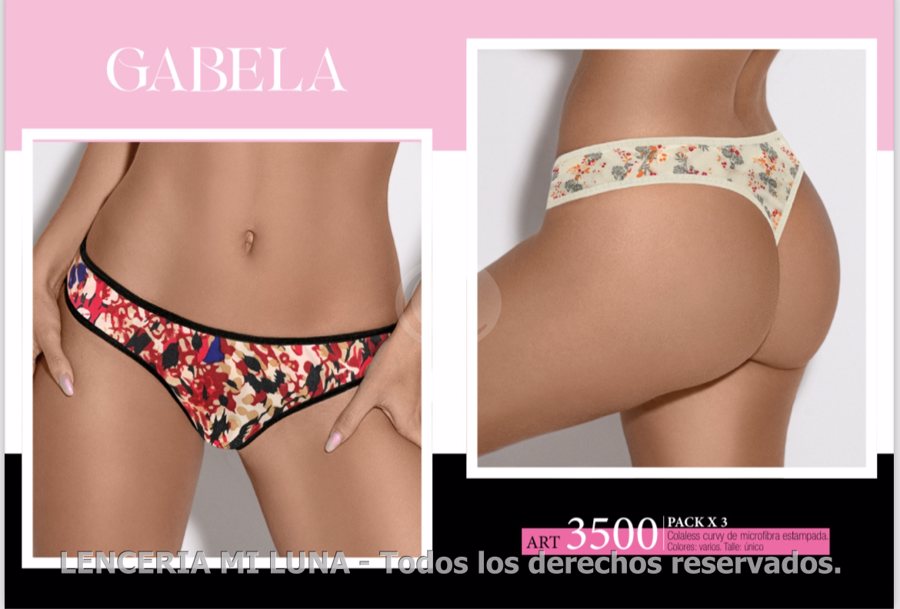 GABELA 3500 - COLALESS MICROFIBRA ESTAMPADA - COL: VARIOS TALLE MAX - PACK X3