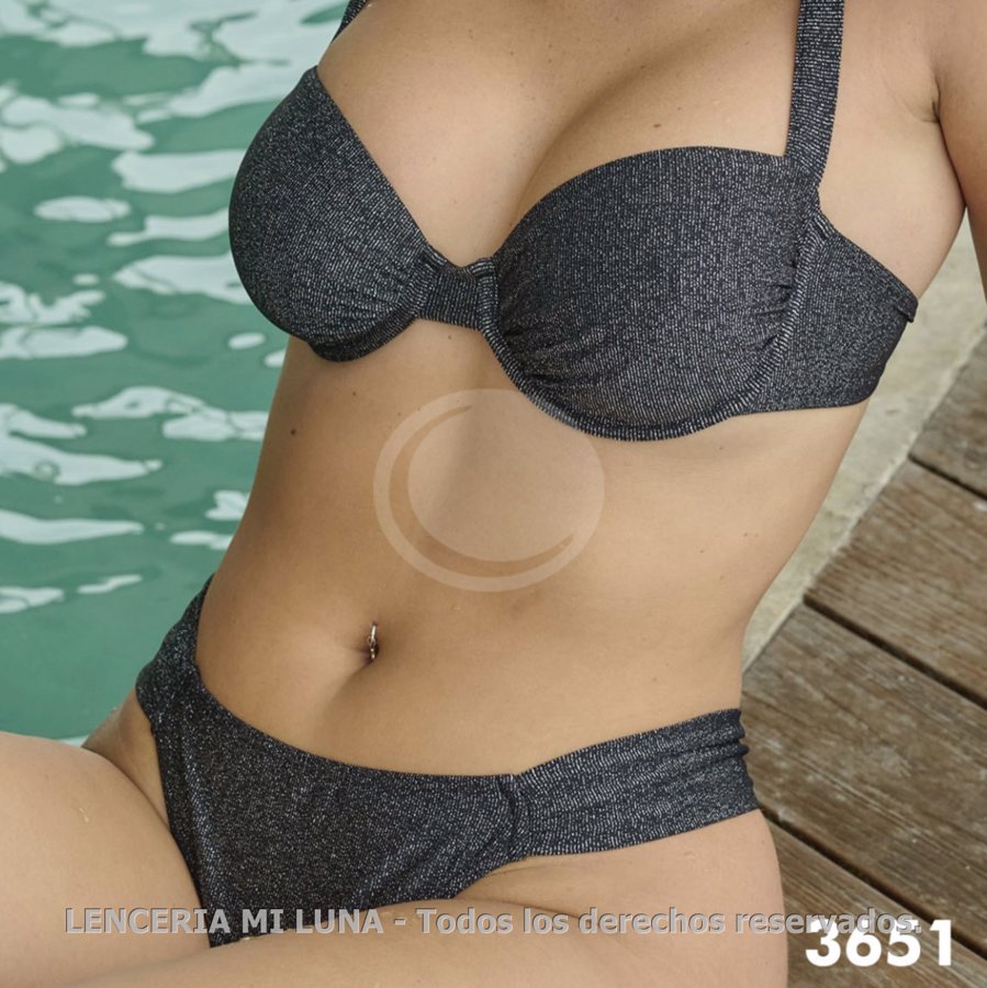 MK Bikini Corp. Balcon.c/Arc. y c/C Less.Shine - 85 - NEGRO