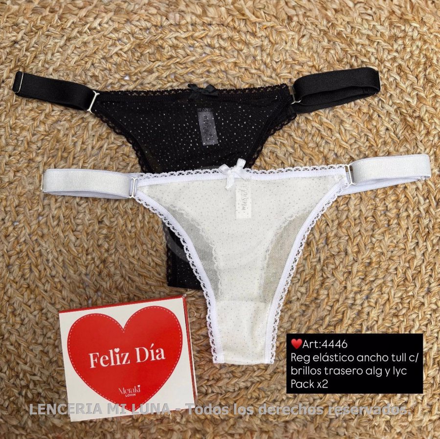 MERAKI Regulable elastico ancho tul c/strass  parte trasera alg/lyc PACK X2 - CAPSULA SAN VALENTIN