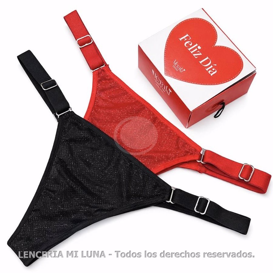 MERAKI Regulable elastico ancho lurex brillante parte trasera alg/lyc PACK X2 - CAPSULA SAN VALENTIN