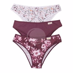 FRASHE PACK X3 DE VEDETINA ESPECIAL DE ALGODÓN LYCRA ESTAMPADO LIBERTY MALBEC