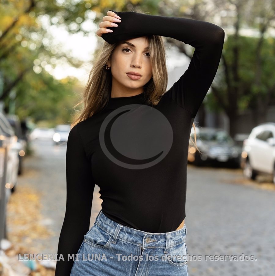 TRENDA Body morley manga larga con cuello y forro