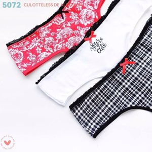 VINTAGE 5072 - COULOTTELESS DE ALG Y LYC ESTAMPADO CON ESLÁSTICO FANTASÍA PACK X3 - EST VARIOS