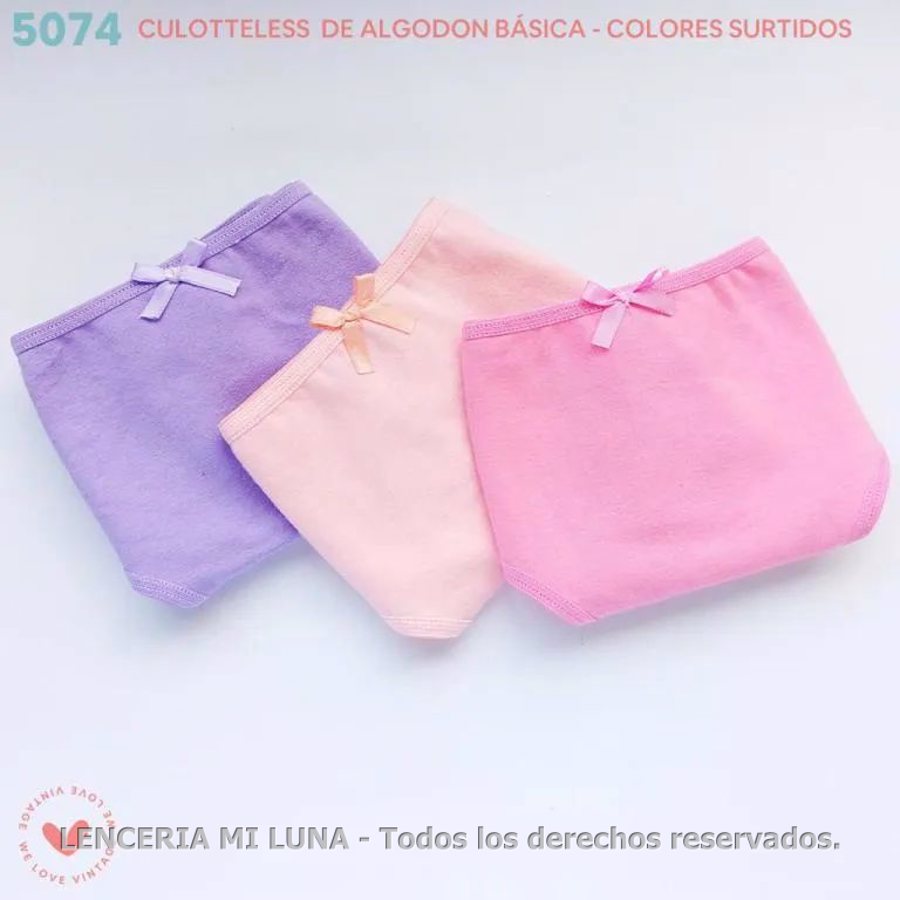 VINTAGE 5074 - COULOTTELESS DE ALG Y LYC LISO PACK X3