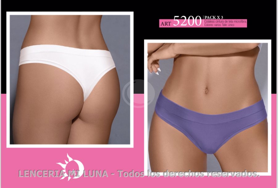 GABELA 5200 - COLALESS C/CINTURA DE MICROFIBRA - COL: VARIOS PACK X3