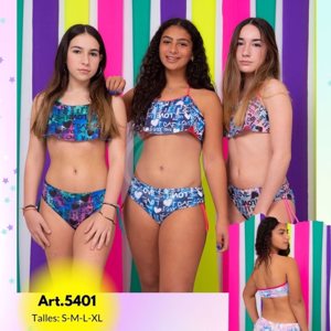 VIENTO Y OLAS 5401 - BIKINI TEENS ESTAMPADO LOVE