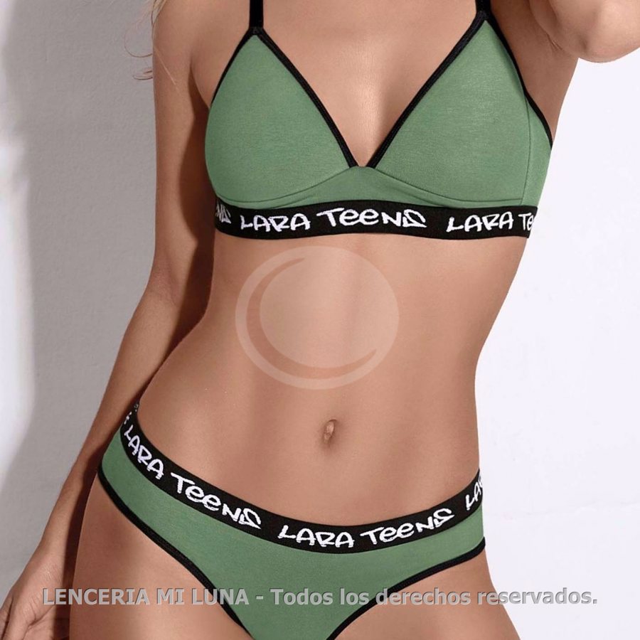 LARA TEENS 5825 - CONJUNTO DE ALG Y LYC LISO CORP TRIANGULO SOFT Y LESS C ELASTICO PERS.