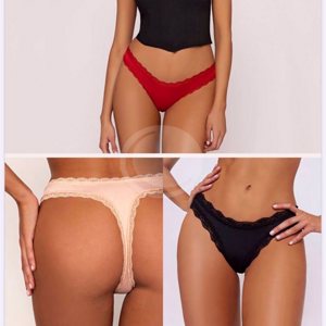 BRIGITTE 583 - COLA LESS MICROFIBRA CON PUNTILLA. PACK X3