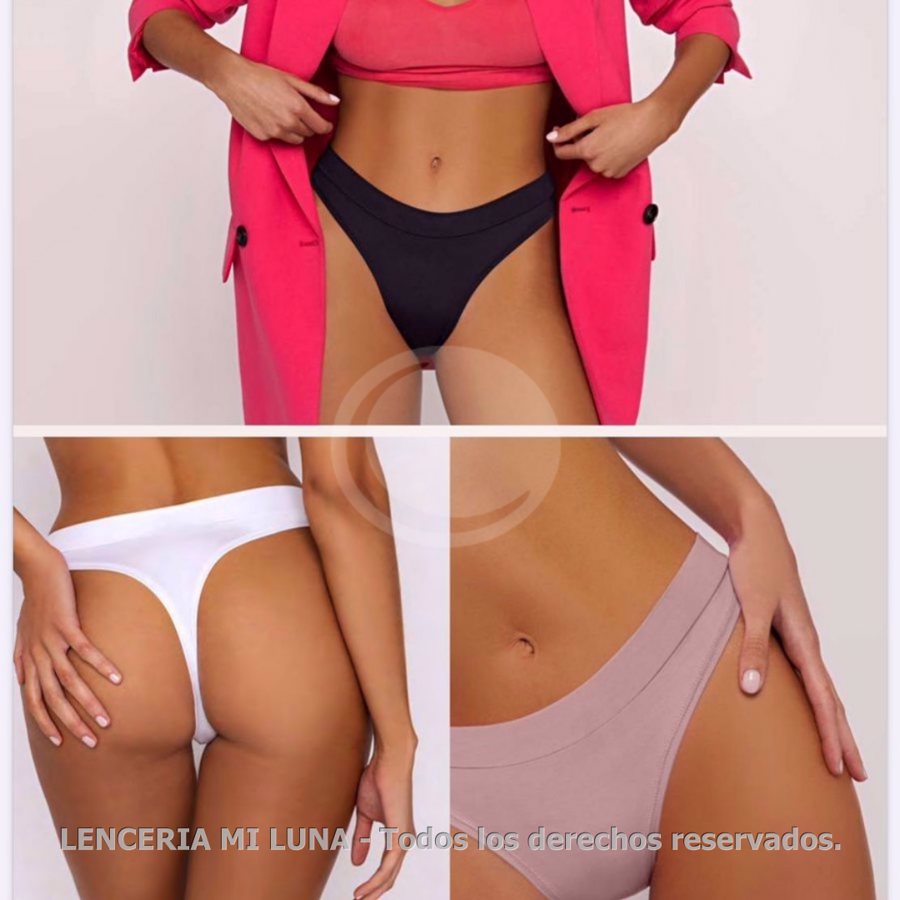 BRIGITTE 610 -  COLALESS MICROFIBRA C/CINTURA DOBLE. PACK X3