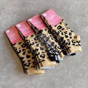 MK MEDIAS SOQUETES ESTAMPADO ANIMAL PRINT. PACK POR 3 - SURTIDO. TALLE ÚNICO