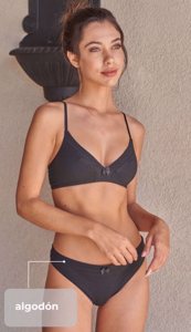 LALU 6400 - CONJUNTO BRALETTE DE ALGODON LISO CON COLA LESS