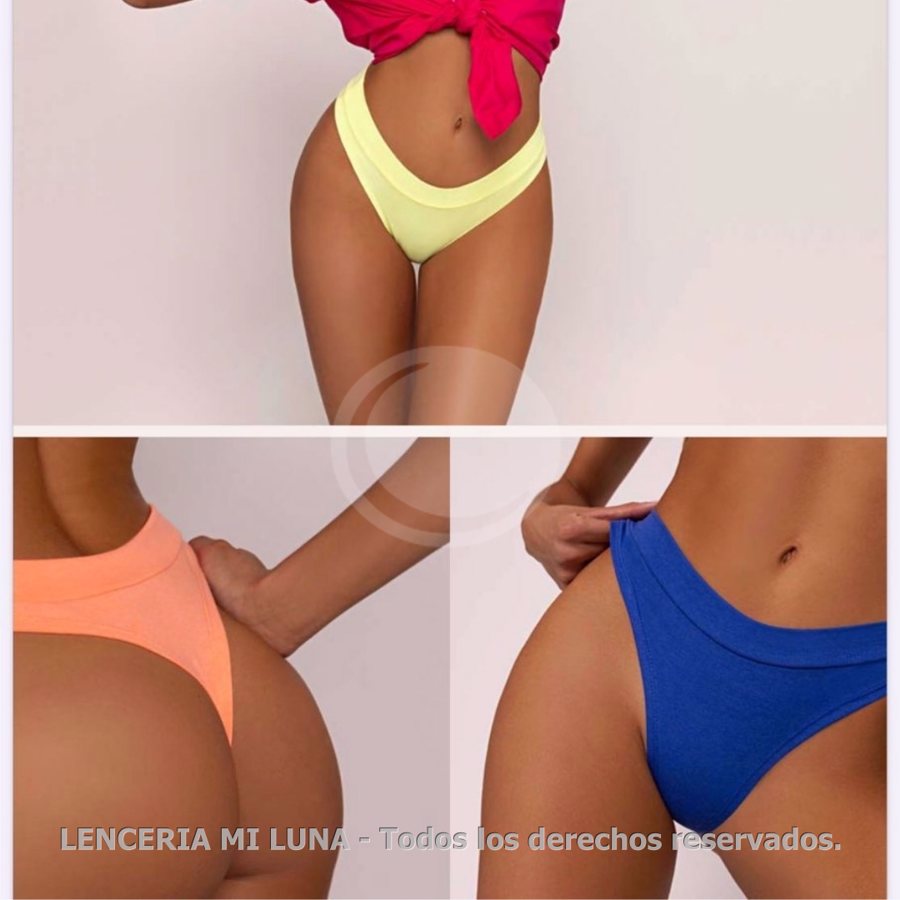 BRIGITTE 640 - COLALESS DE ALGODON Y LYCRA CINTURA DOBLE. PACK X3