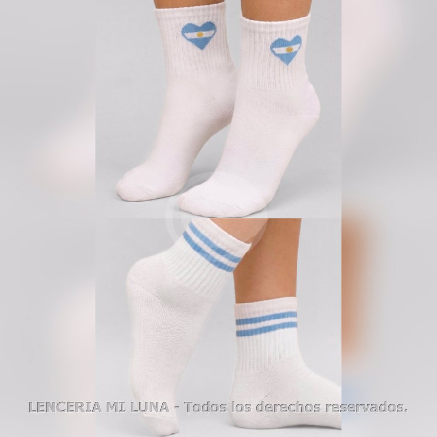 MK MEDIAS TOBILLERAS C/MOTIVO AMAMOS ARGENTINA. SURTIDOS