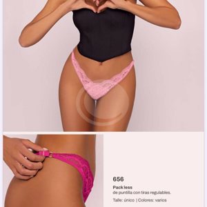 BRIGITTE 656 - TANGALESS DE PUNTILLA. PACK X2
