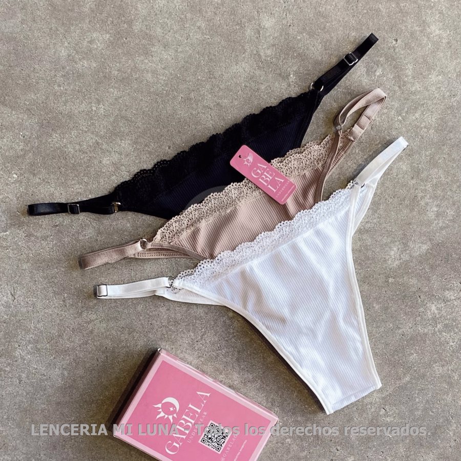 GABELA Pack x3 Tanga less de Morley con detalle puntilla