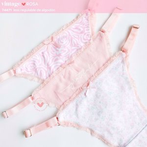 VINTAGE Regulable less alg y lycra estamapda pack x 3